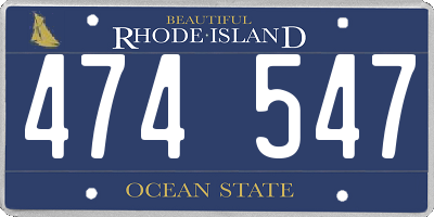 RI license plate 474547