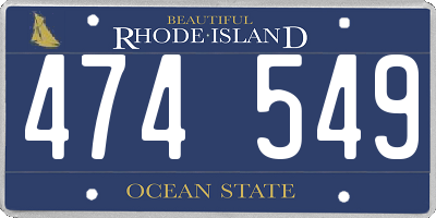 RI license plate 474549