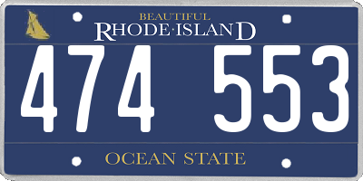RI license plate 474553