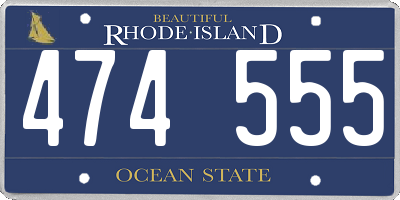 RI license plate 474555
