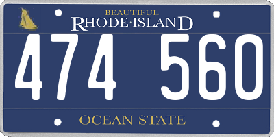 RI license plate 474560