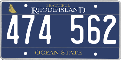 RI license plate 474562