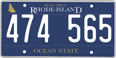 RI license plate 474565