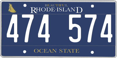 RI license plate 474574