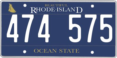 RI license plate 474575