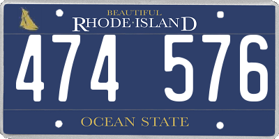 RI license plate 474576