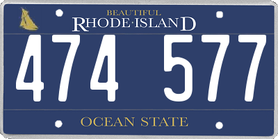 RI license plate 474577