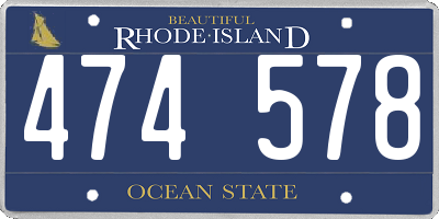 RI license plate 474578