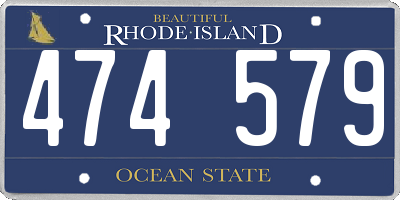 RI license plate 474579