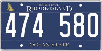 RI license plate 474580