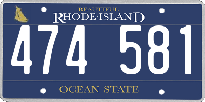 RI license plate 474581
