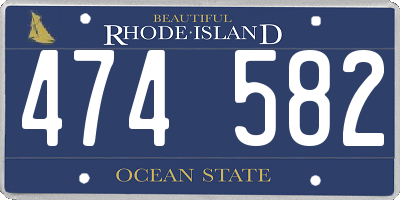 RI license plate 474582