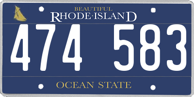 RI license plate 474583