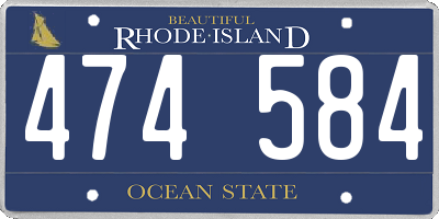 RI license plate 474584