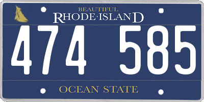 RI license plate 474585