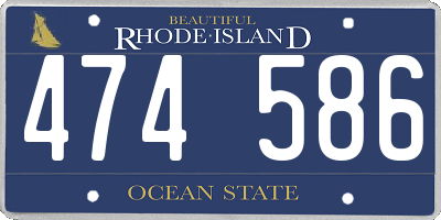 RI license plate 474586