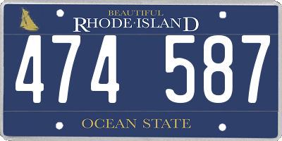 RI license plate 474587