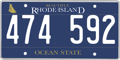 RI license plate 474592