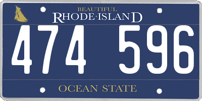RI license plate 474596