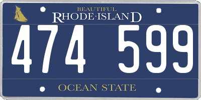 RI license plate 474599