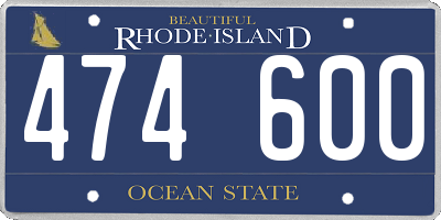 RI license plate 474600