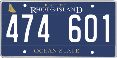 RI license plate 474601