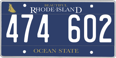 RI license plate 474602