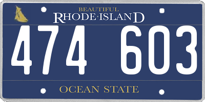RI license plate 474603
