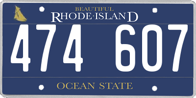 RI license plate 474607