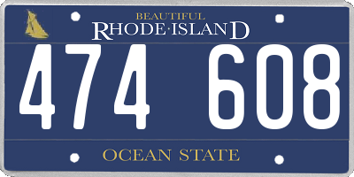 RI license plate 474608