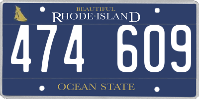 RI license plate 474609