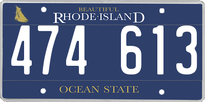 RI license plate 474613