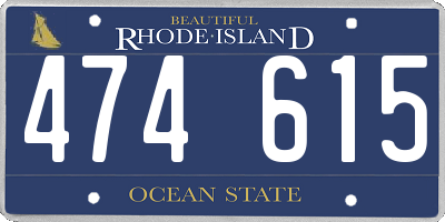 RI license plate 474615