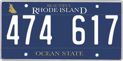 RI license plate 474617