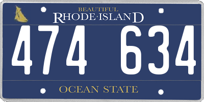 RI license plate 474634