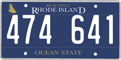 RI license plate 474641