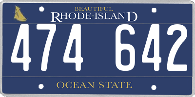 RI license plate 474642