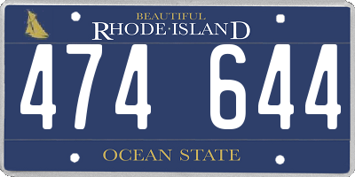 RI license plate 474644