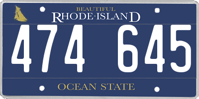 RI license plate 474645