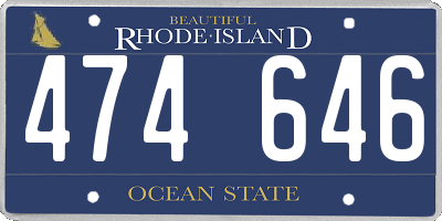RI license plate 474646