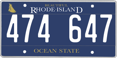 RI license plate 474647