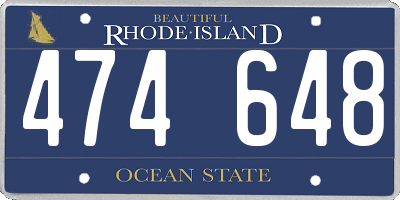 RI license plate 474648