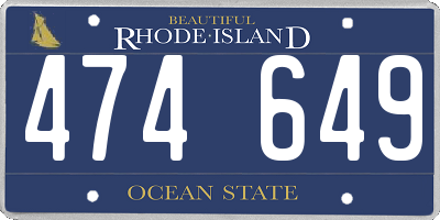 RI license plate 474649