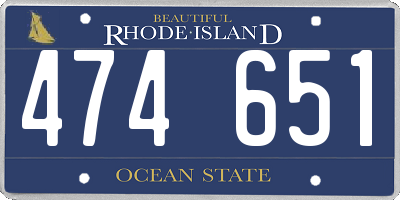 RI license plate 474651