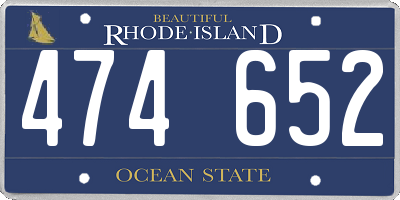 RI license plate 474652