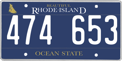 RI license plate 474653