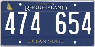 RI license plate 474654