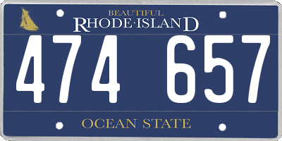 RI license plate 474657