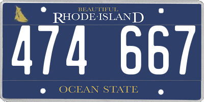 RI license plate 474667