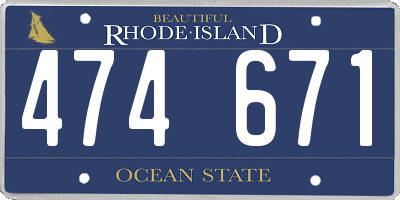 RI license plate 474671